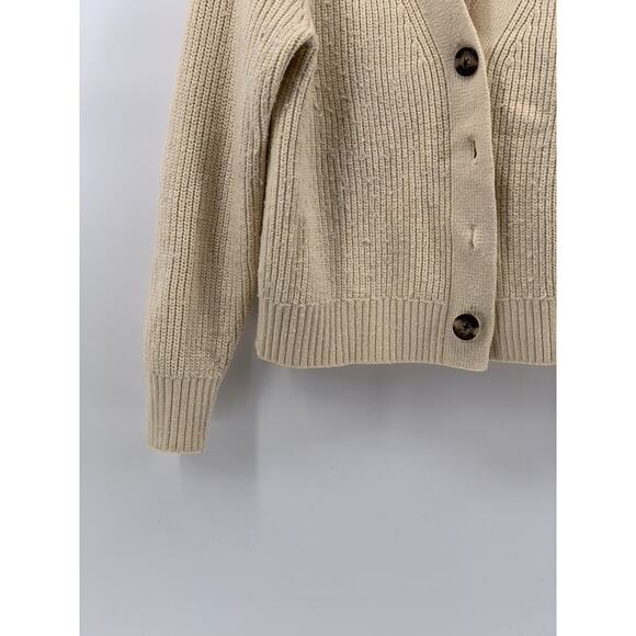 OLD NAVY Women's Beige Ribbed Button-Up V-Neck Long Sleeve Cardigan SZ S - Picture 7 of 10